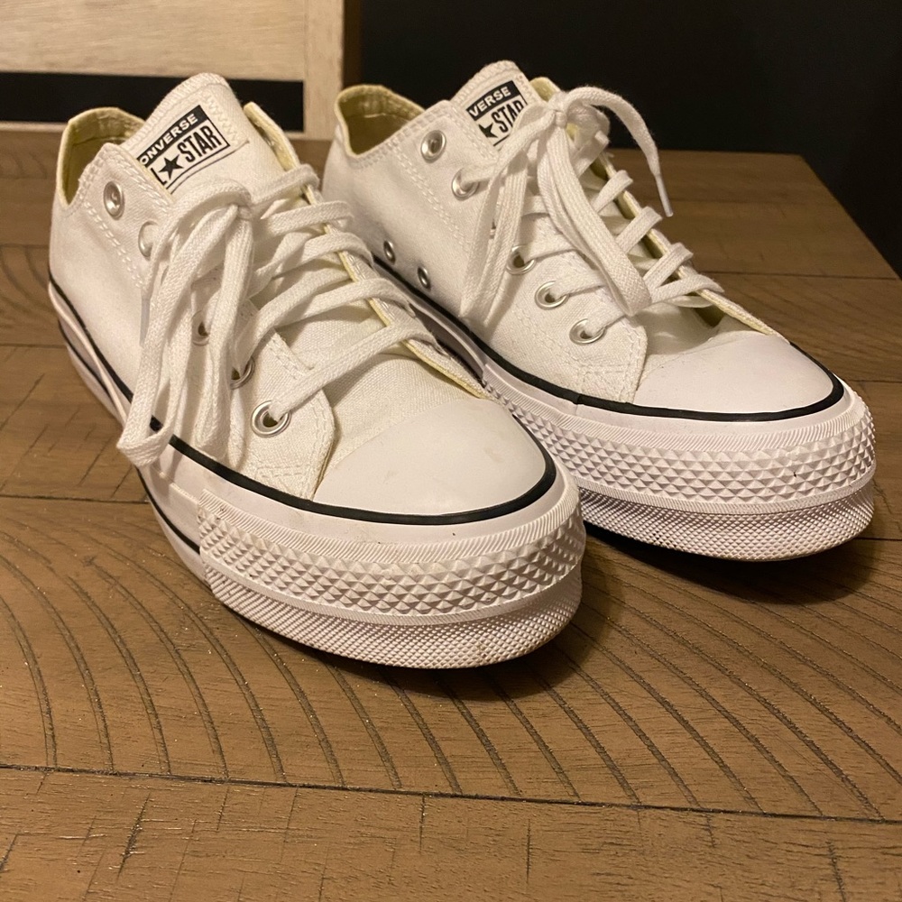 White Platform Converse